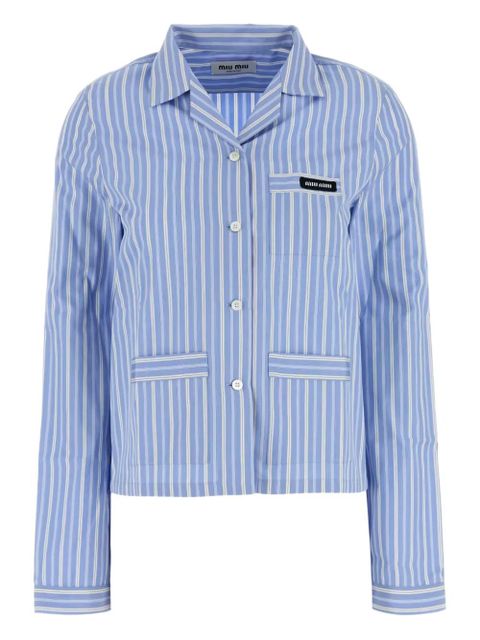 Miu Miu striped pocket shirt - Blue - zdjęcie produktu nr 1