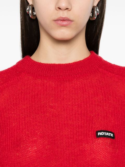 ROTATE BIRGER CHRISTENSEN logo-patch sweater - Red