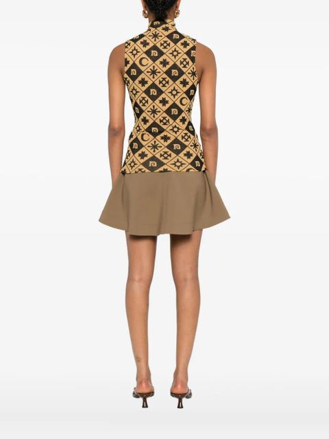 Nanushka geometric-pattern sleeveless top - Black