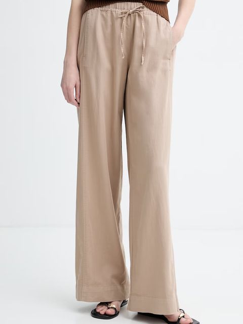 Marc O'Polo spodnie wide leg damskie z dodatkiem lnu - zdjęcie produktu nr 1