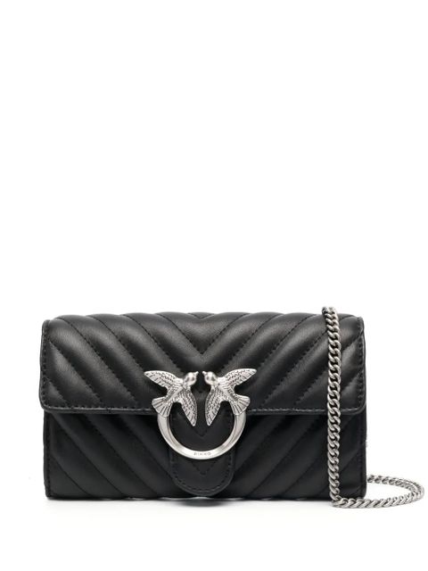 PINKO Love One quilted wallet-on-chain - Black - zdjęcie produktu nr 1