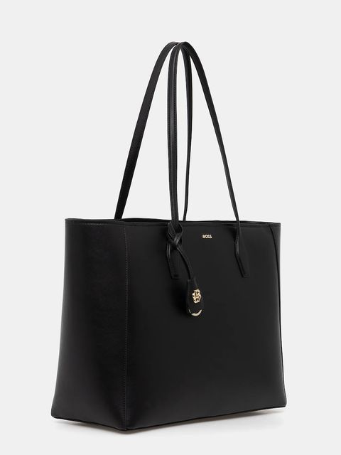 BOSS torebka skórzana kolor czarny 50547750