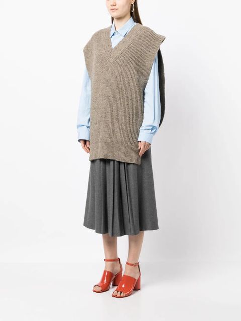 Maison Margiela intarsia-knit V-neck vest - Brown