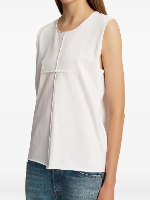 KHAITE Allo crew-neck sleeveless vest - White