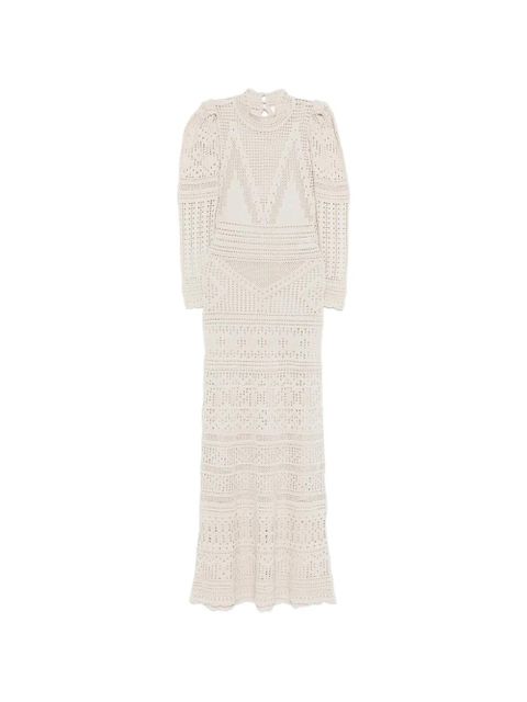 ISABEL MARANT Dione long-sleeve knitted dress - Neutrals - zdjęcie produktu nr 1