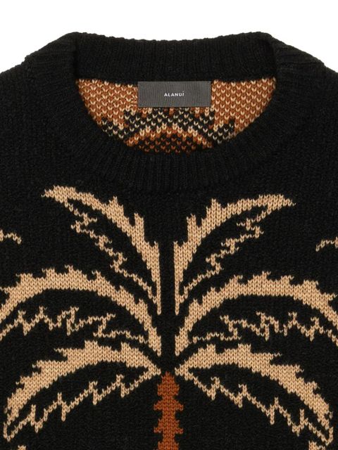 Alanui Glimpse of Eden palm-tree intarsia sweater - Black