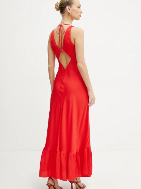 Twinset sukienka kolor czerwony maxi rozkloszowana 251TT2191