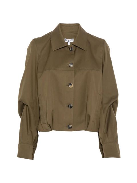 LOEWE Anagram-embroidered cropped jacket - Brown - zdjęcie produktu nr 1