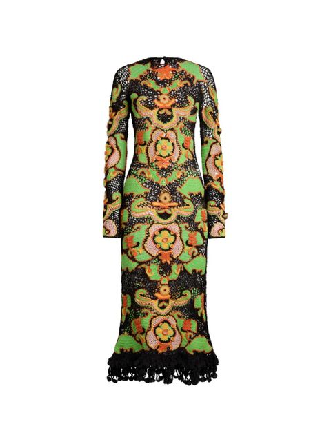 ETRO floral-detail crochet midi dress - Black - zdjęcie produktu nr 1