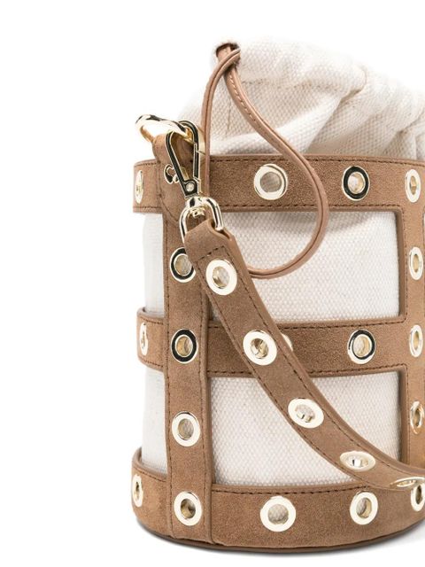 Maje eyelet bucket bag - Neutrals