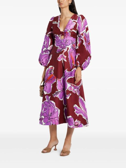 Aje Inflorescence midi dress - Red