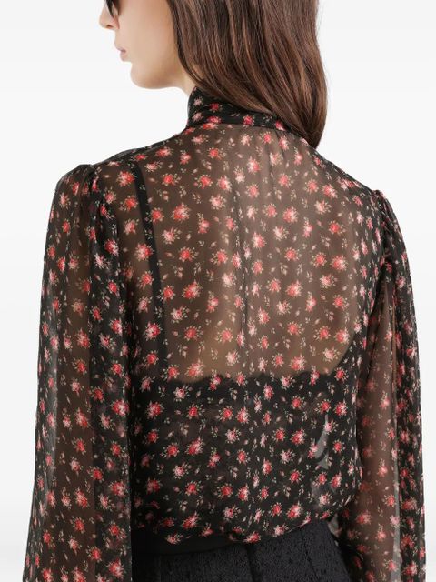 Dolce & Gabbana tie-neck floral blouse - Black