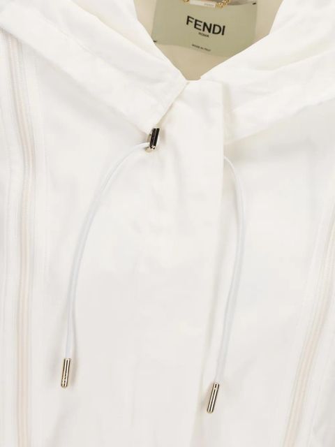 FENDI hooded zip-details jacket - White