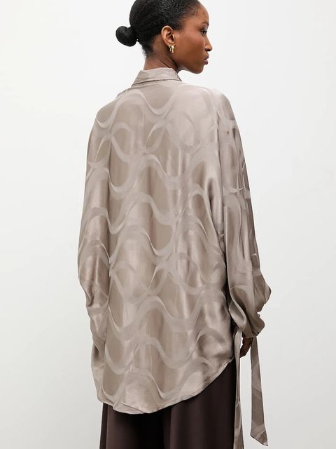 Answear.LAB koszula damska kolor szary relaxed z kołnierzykiem klasycznym - zdjęcie produktu nr 2