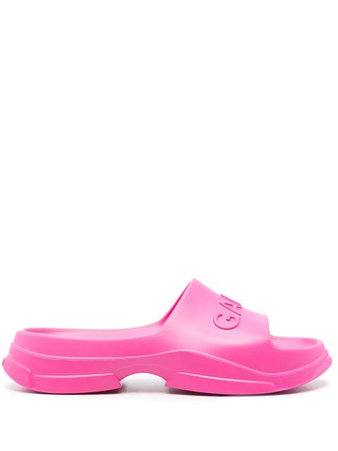 GANNI logo-embossed chunky slides - Pink - zdjęcie produktu nr 1