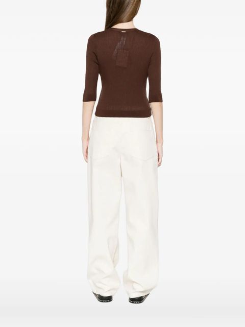 TWINSET V-neck ribbed cardigan - Brown