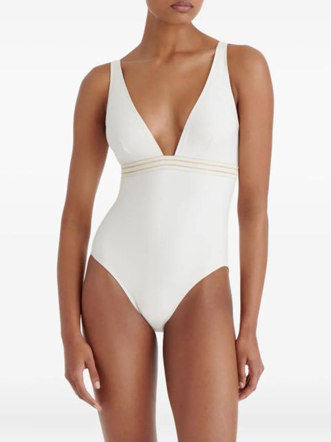 ERES Sillage plunge-neck swimsuit - White