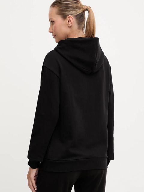 EA7 Emporio Armani bluza damska kolor czarny z kapturem wzorzysta AF15831.7W000537