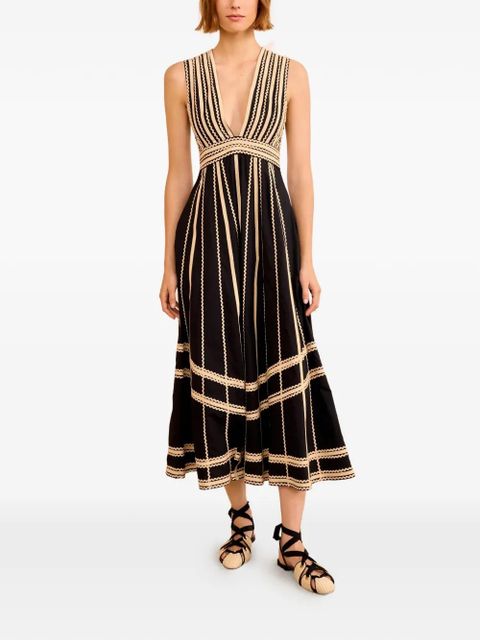 Ulla Johnson Palermo V-neck midi dress - Black - zdjęcie produktu nr 1