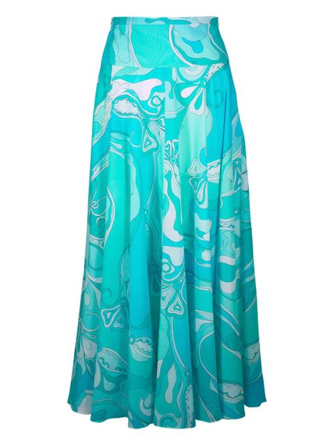 PUCCI Orchidee-print long skirt - Blue - zdjęcie produktu nr 1