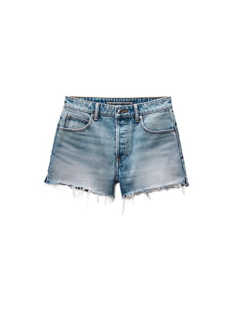 Alexander Wang distressed logo-pocket cotton mini shorts - Blue - zdjęcie produktu nr 2