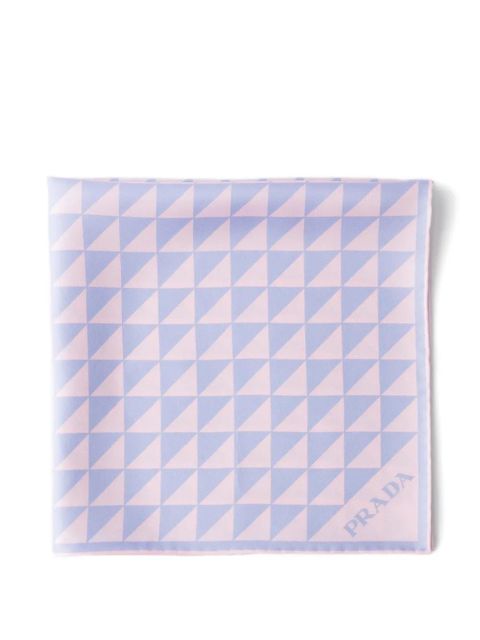 Prada printed silk twill scarf 55x55 - Pink - zdjęcie produktu nr 2