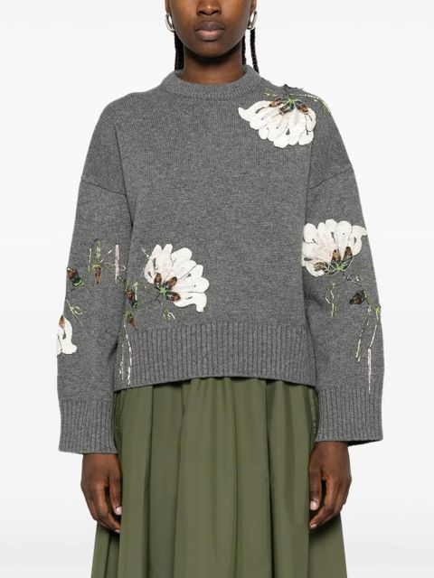 Simkhai flower-embroidered sweater - Grey
