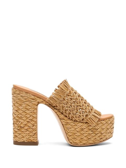 Casadei Madagascar fringed platform pumps - Neutrals - zdjęcie produktu nr 1