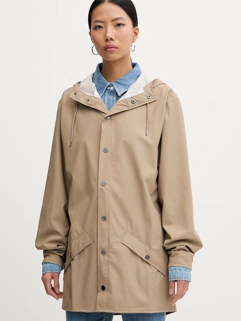 Rains kurtka 12010 Jacket W3 kolor beżowy przejściowa 12010