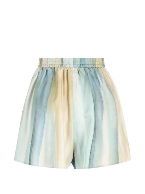 Loro Piana elastic-waistband striped silk shorts - Blue - zdjęcie produktu nr 1