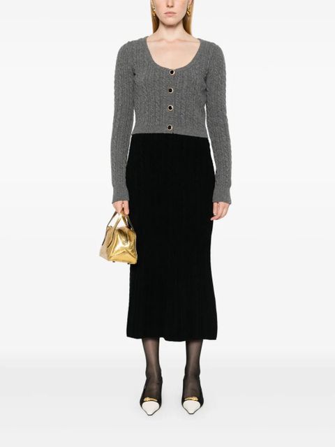 Alessandra Rich knitted wool cardigan - Grey