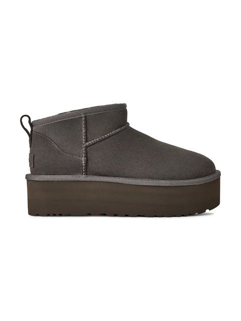 UGG śniegowce zamszowe Classic Ultra Mini Platform kolor szary 1135092.CHRC - zdjęcie produktu nr 1