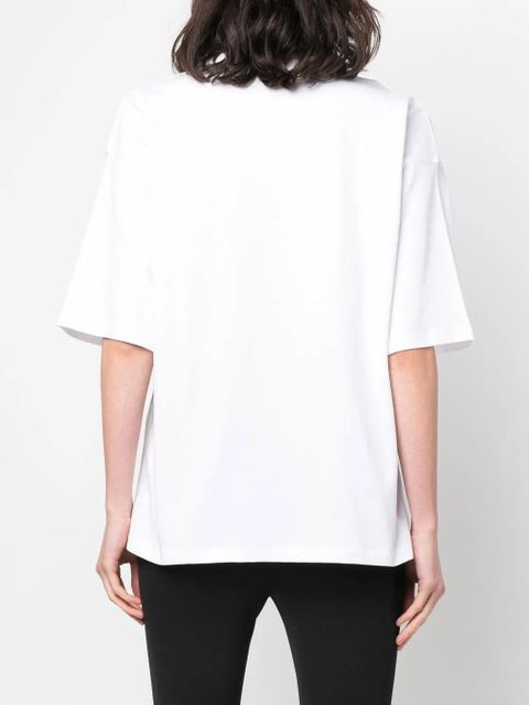 Blumarine embroidered-logo detail T-shirt - White