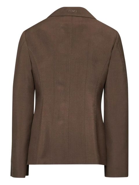 FENDI patch-pocket wide-lapel jacket - Green - zdjęcie produktu nr 2