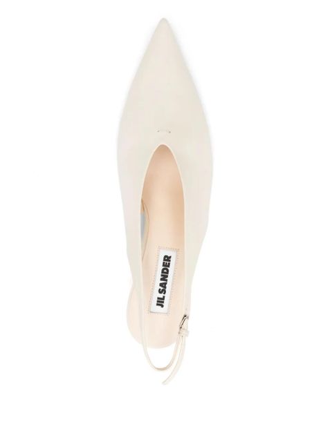 Jil Sander 40mm leather slingback pumps - Neutrals