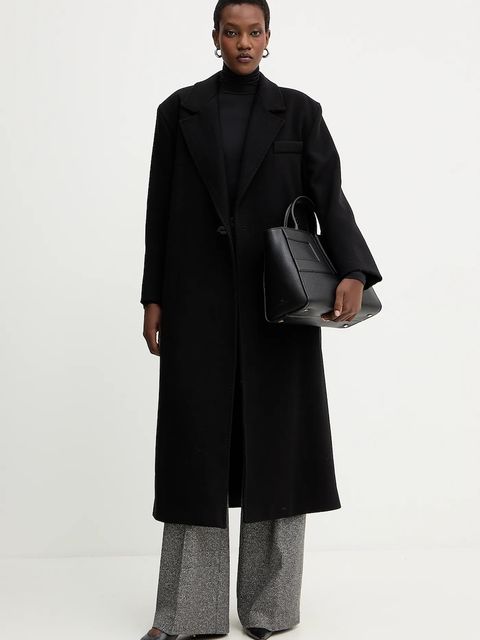 Marella płaszcz z wełną kolor czarny 2523016082200