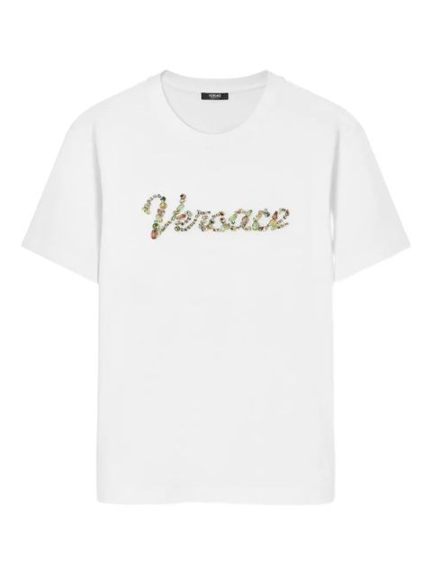 Versace logo-design cotton t-shirt - White - zdjęcie produktu nr 1