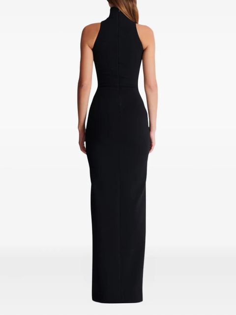 Balmain high-neck embellished slit maxi dress - Black