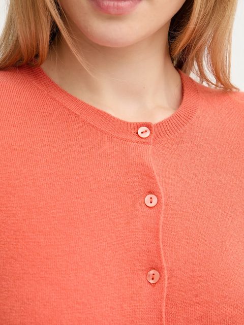 United Colors of Benetton kardigan wełniany kolor pomarańczowy lekki