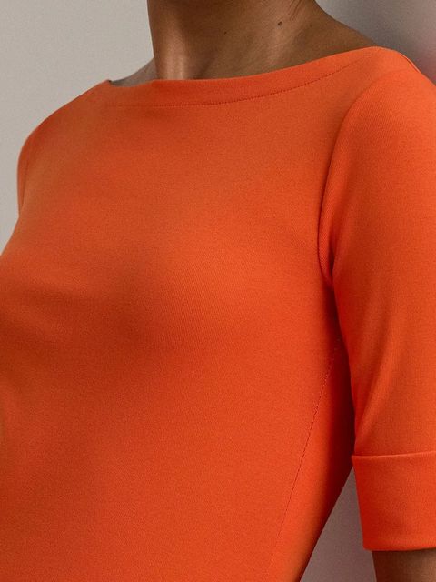 Lauren Ralph Lauren sukienka kolor pomarańczowy mini rozkloszowana 200973599