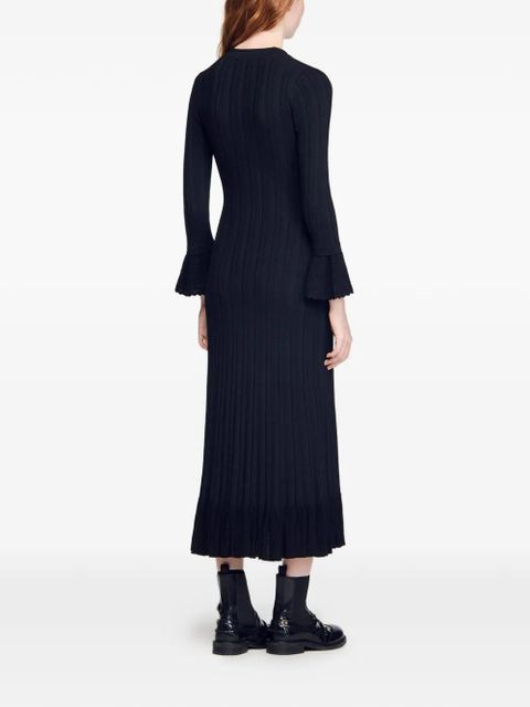 SANDRO midi knit dress - Black