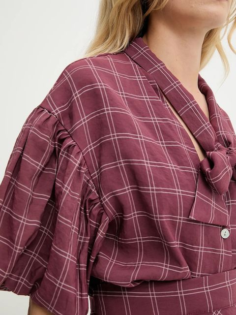 Answear.LAB koszula damskie kolor bordowy regular