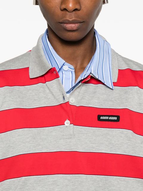 Miu Miu striped long-sleeved knitwear - Red