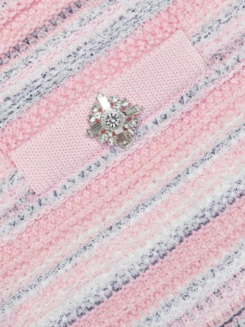 Self-Portrait striped embellished-detail mini skirt - Pink