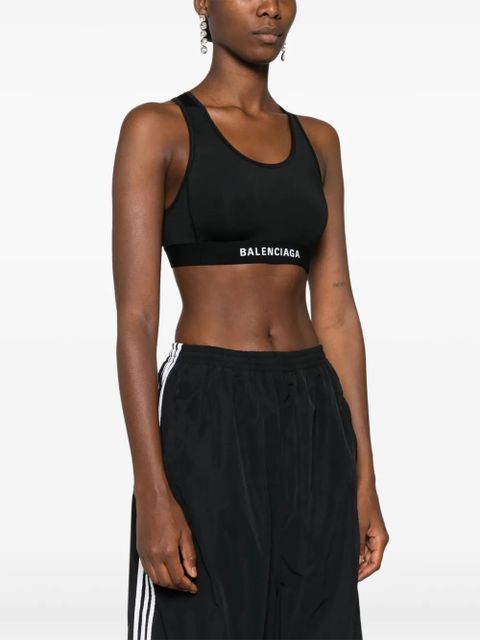 Balenciaga logo-underband sports bra - Black