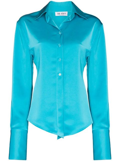 The Attico Lily long-sleeve shirt - Blue - zdjęcie produktu nr 1