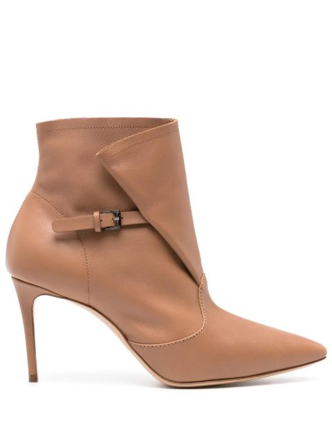 Casadei 85mm Julia Kate leather ankle boots - Brown - zdjęcie produktu nr 1