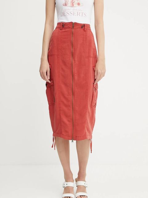 Guess spódnica z domieszką lnu CASEY - zdjęcie produktu nr 1