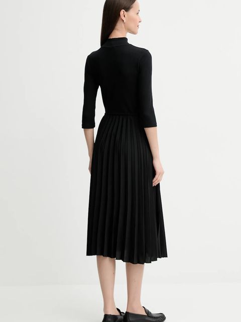 Tommy Hilfiger sukienka kolor czarny midi rozkloszowana WW0WW46138