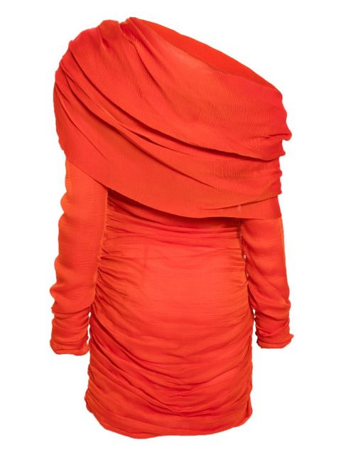 Saint Laurent off-shoulder ruched minidress - Orange - zdjęcie produktu nr 2